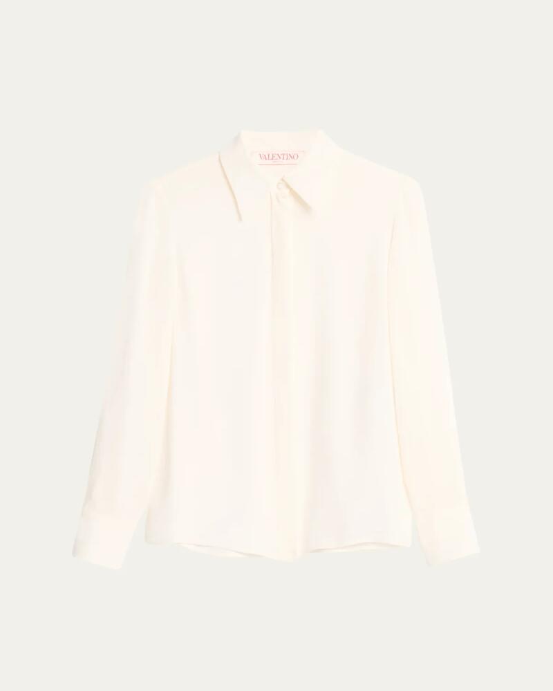 Valentino Garavani Classic Button Down Silk Blouse Cover