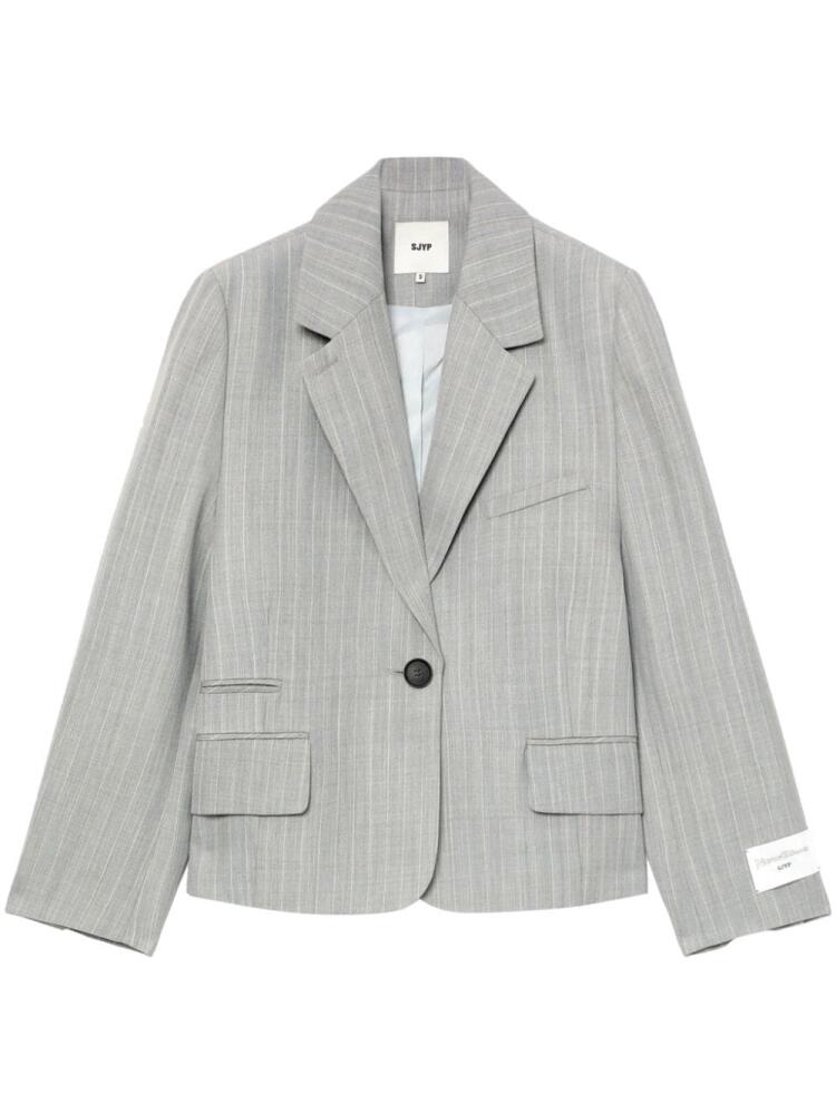 SJYP striped wool-blend blazer - Grey Cover