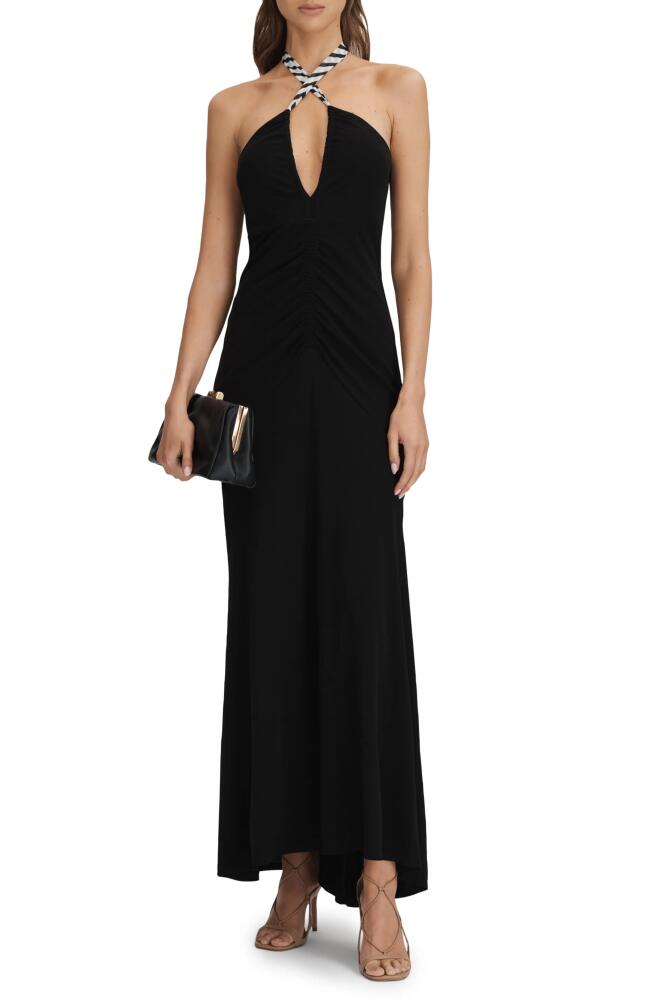 Reiss Iris Halter Maxi Dress in Black Cover