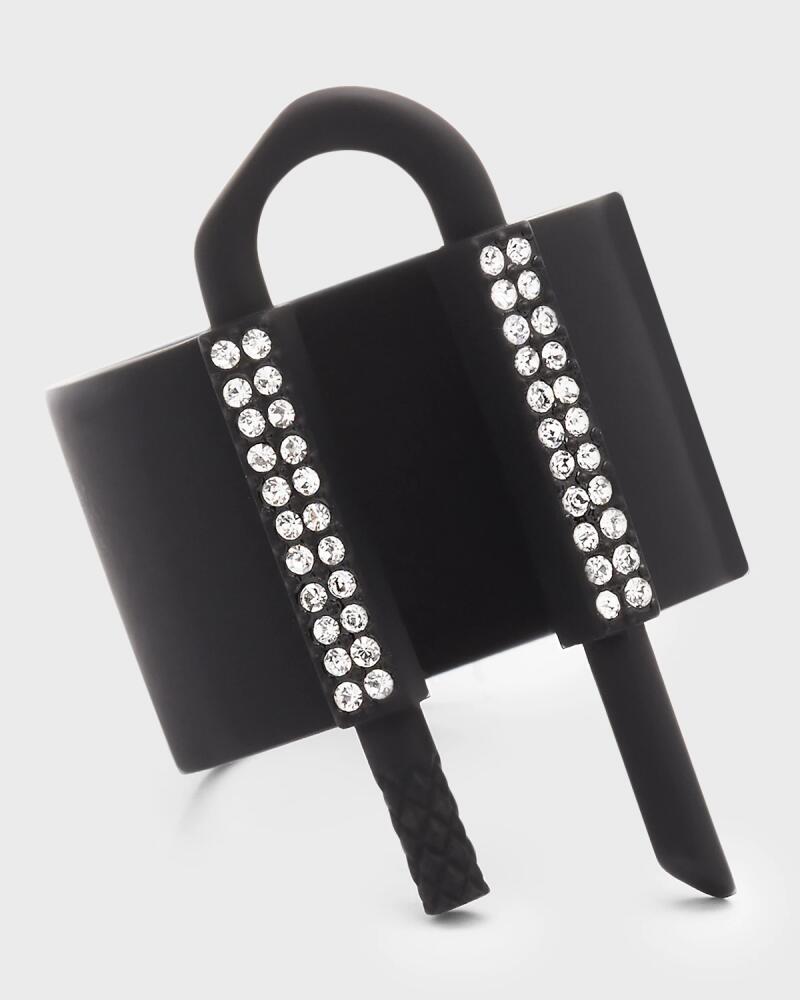 Givenchy Men's U Lock Ring with Crystals Cover