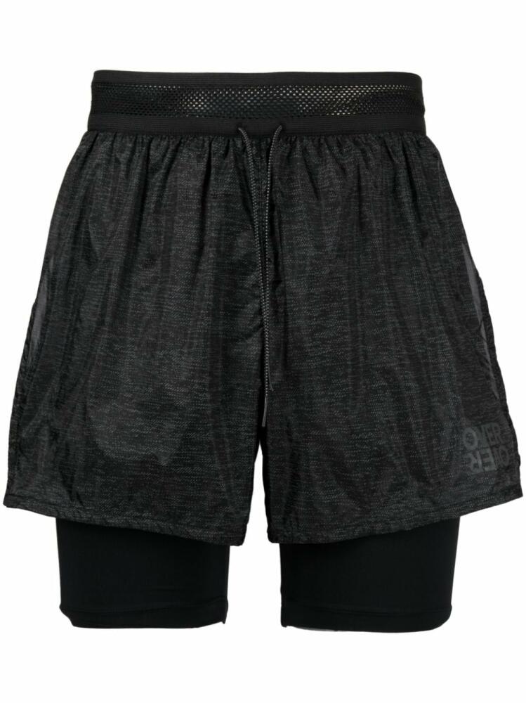 OVER OVER layered design training shorts - Black Cover