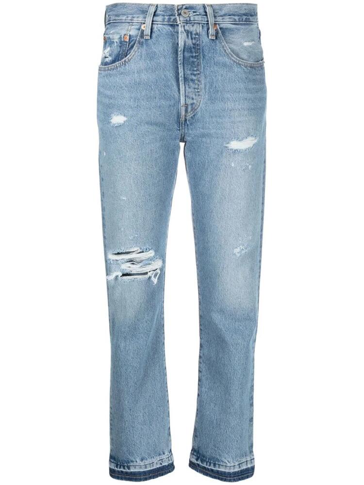 Levi's ripped-detail cropped jeans - Blue Cover