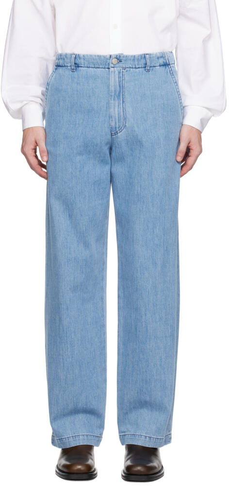 Dries Van Noten Blue Straight-Leg Jeans Cover