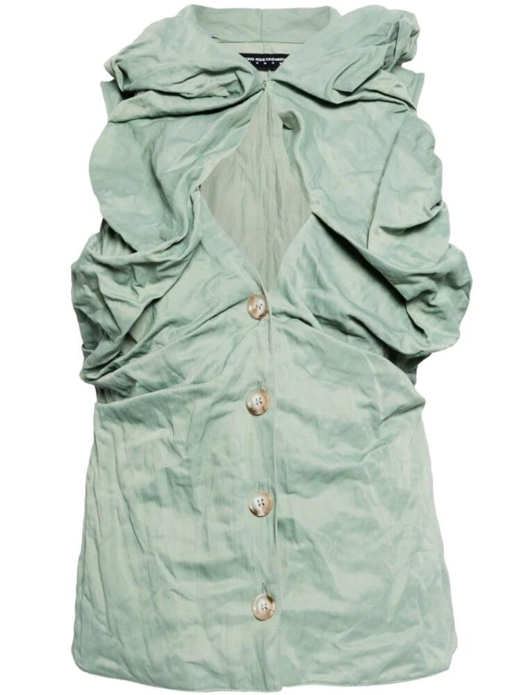 Kiko Kostadinov crinkled-effect cotton blend jacket - Green Cover