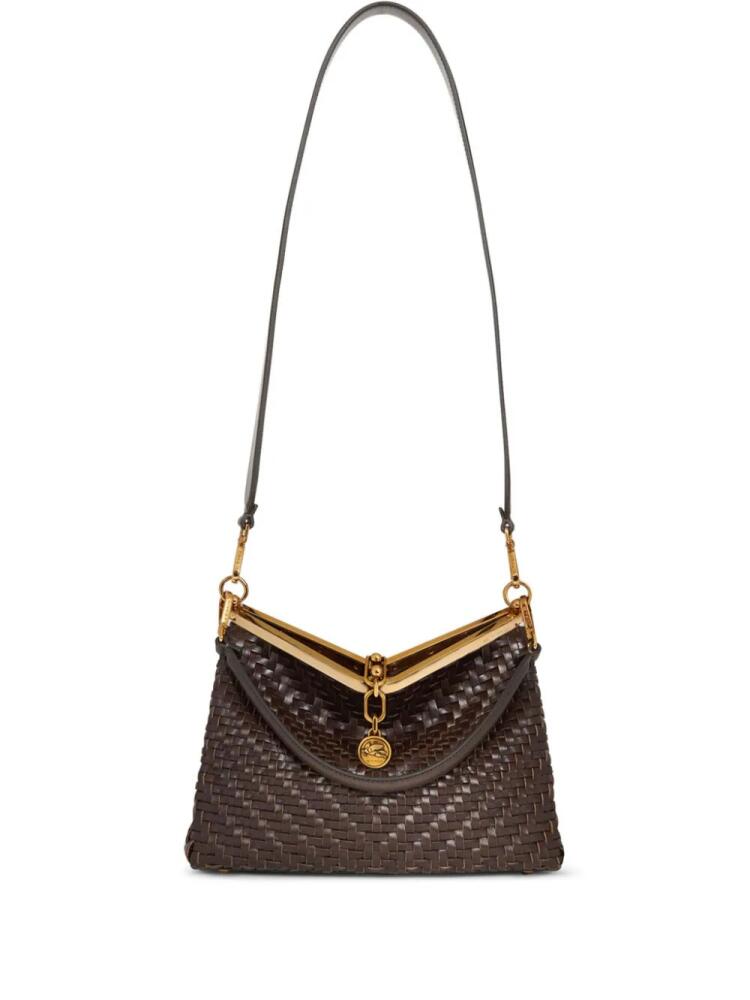 ETRO medium woven Vela shoulder bag - Brown Cover