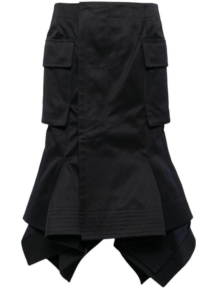 sacai asymmetric cargo skirt - Black Cover