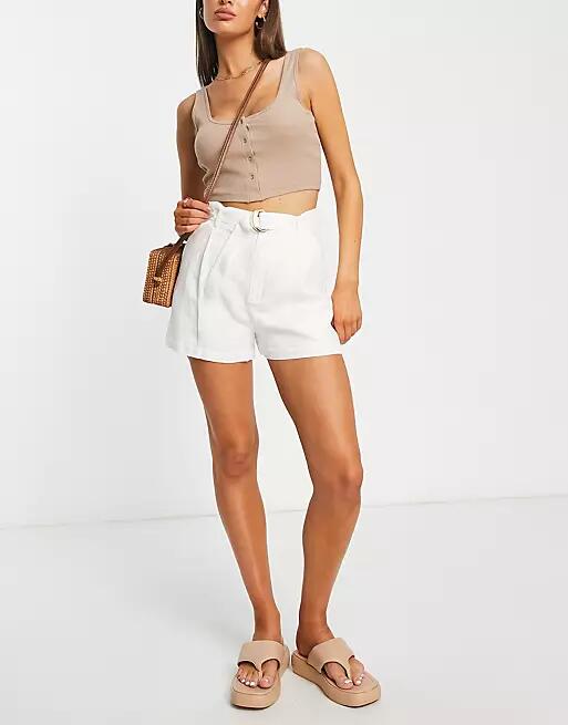 & Other Stories belted linen shorts in off white Cover