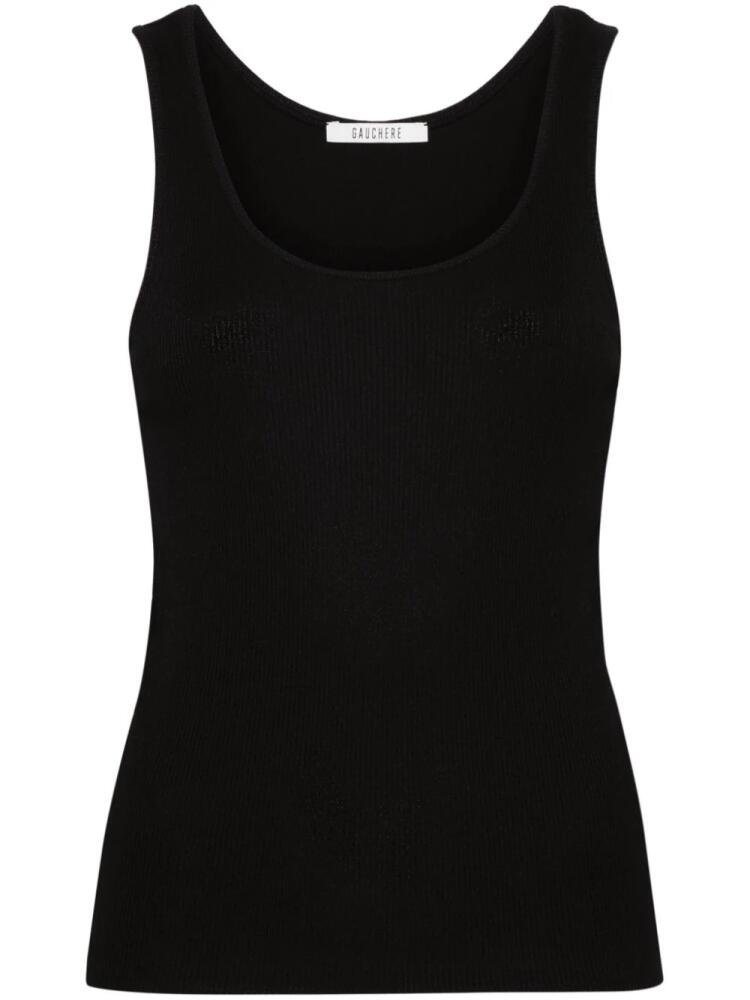 Gauchère fine-ribbed tank top - Black Cover