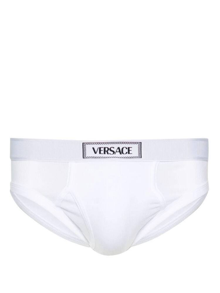 Versace 90s logo-waistband briefs - White Cover