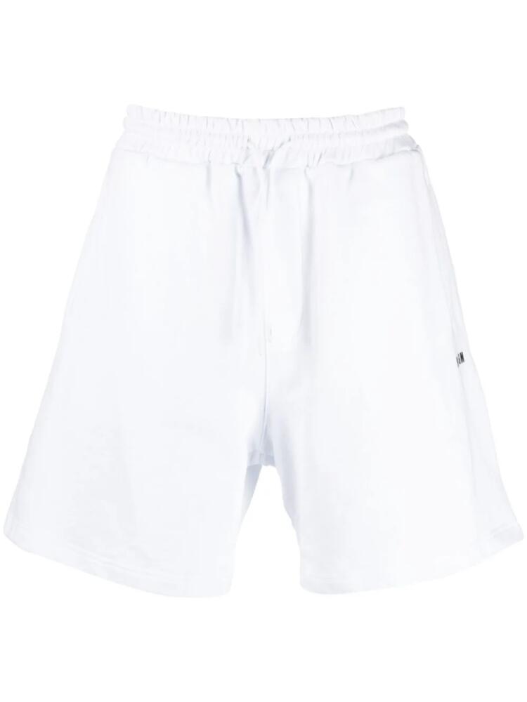 MSGM logo-print cotton shorts - White Cover