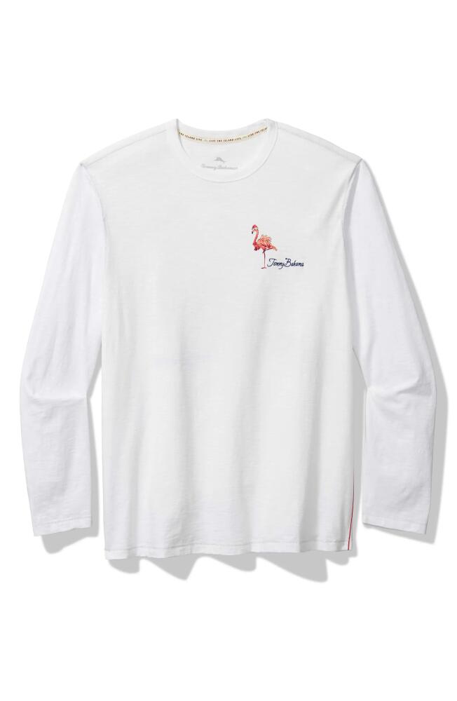 Tommy Bahama Holiday Flocktail Party Long Sleeve Cotton Graphic T-Shirt in White Cover