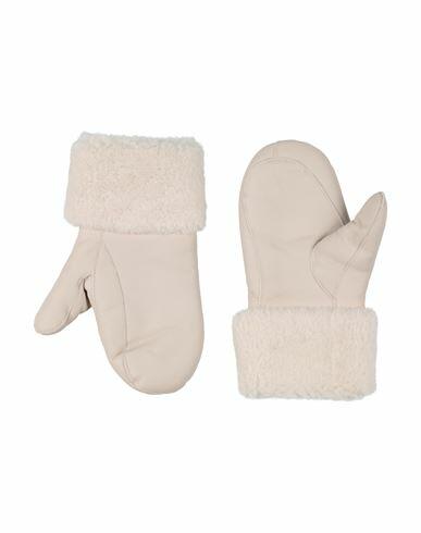 Yves Salomon Woman Gloves Ivory Lambskin, Shearling Cover