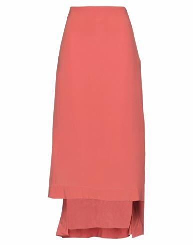 Ottod'ame Woman Midi skirt Salmon pink Acetate, Silk Cover