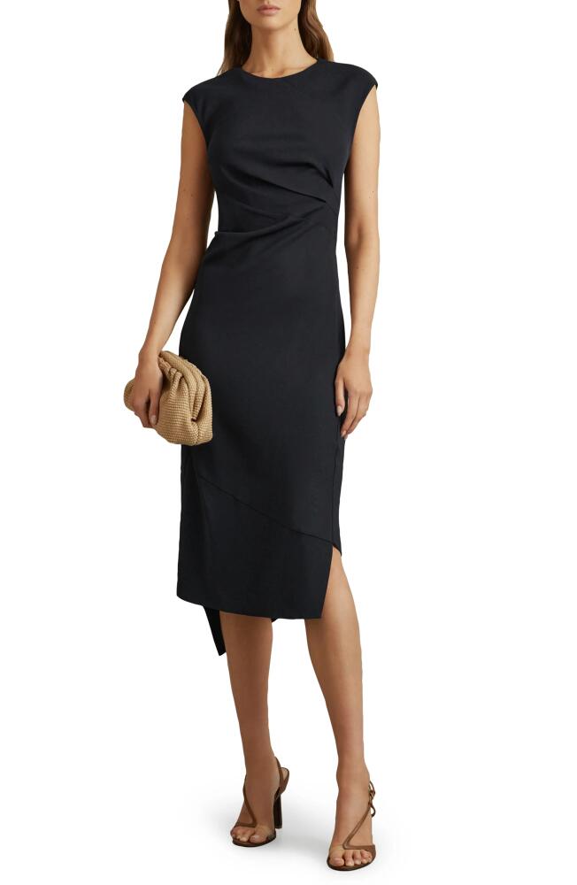 Reiss Francesca Pleated Midi Dress in Navy Cover