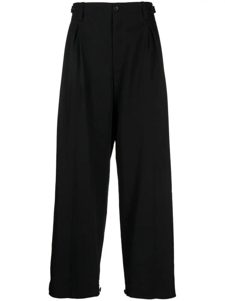 Yohji Yamamoto tailored wide-leg wool trousers - Black Cover