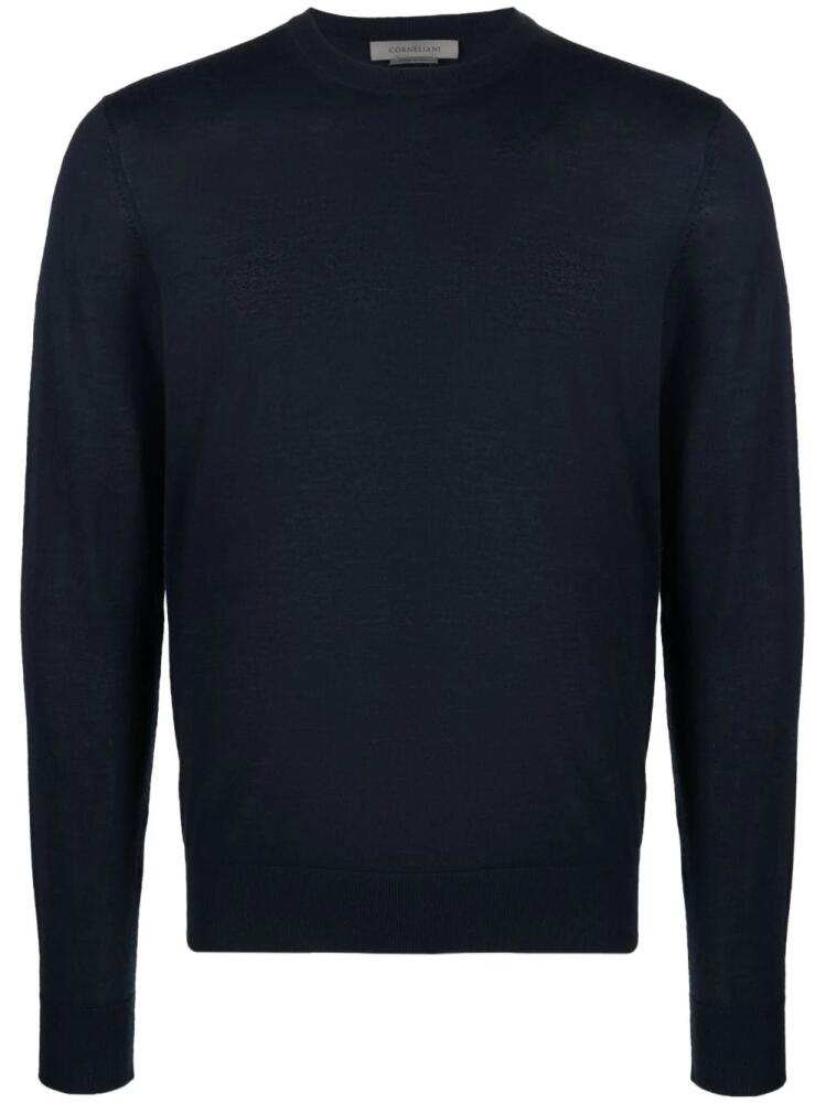 Corneliani fine-knit long-sleeve jumper - Blue Cover