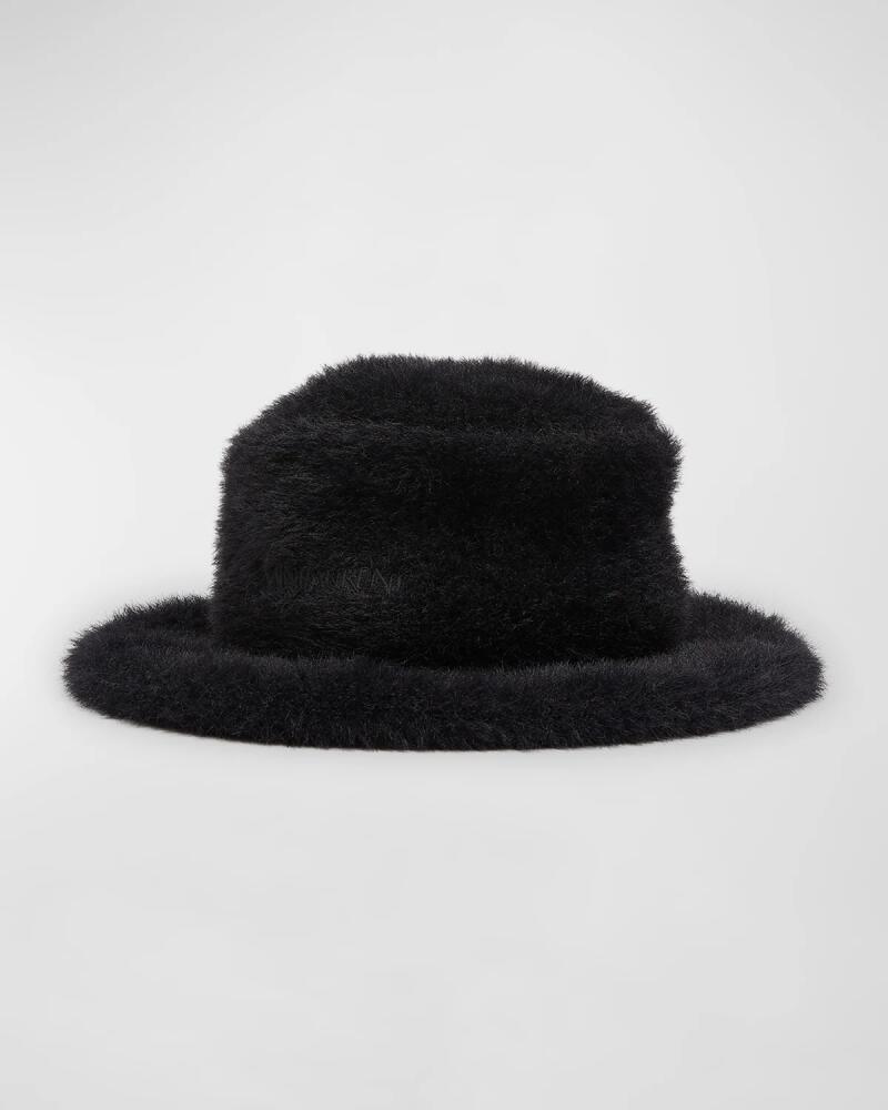 Saint Laurent Embroidered Faux Fur Bucket Hat Cover