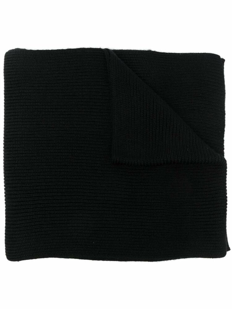 Polo Ralph Lauren embroidered-logo knitted scarf - Black Cover