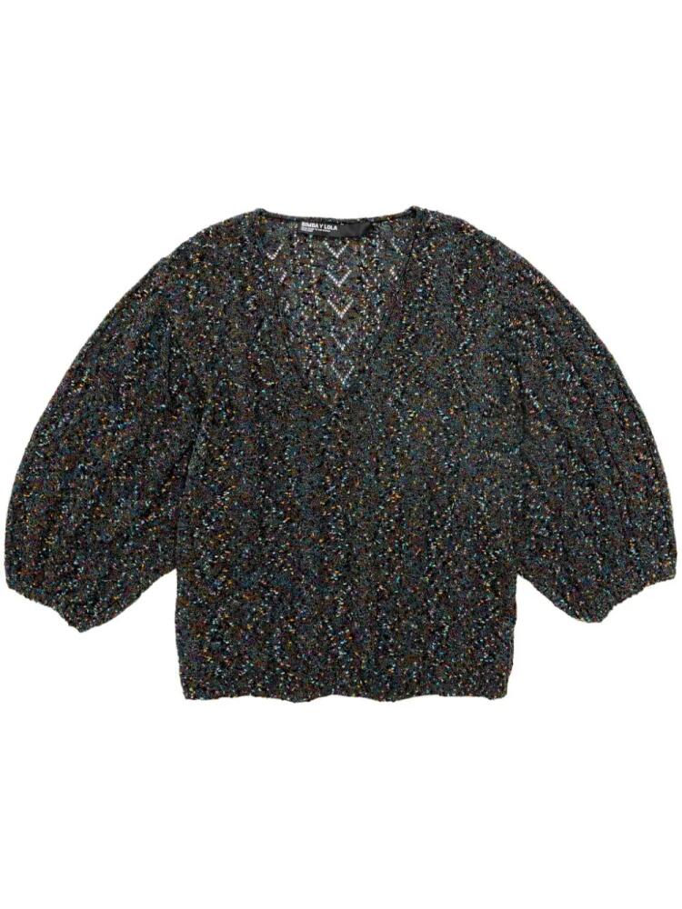 Bimba y Lola open-knit long-sleeve jumper - Black Cover