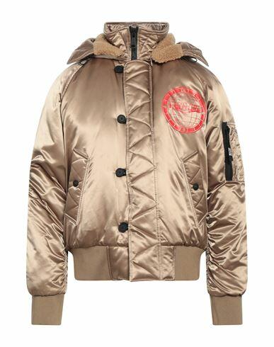 Versace Jeans Couture Man Puffer Khaki Polyamide, Acrylic, Polyester, Elastane Cover