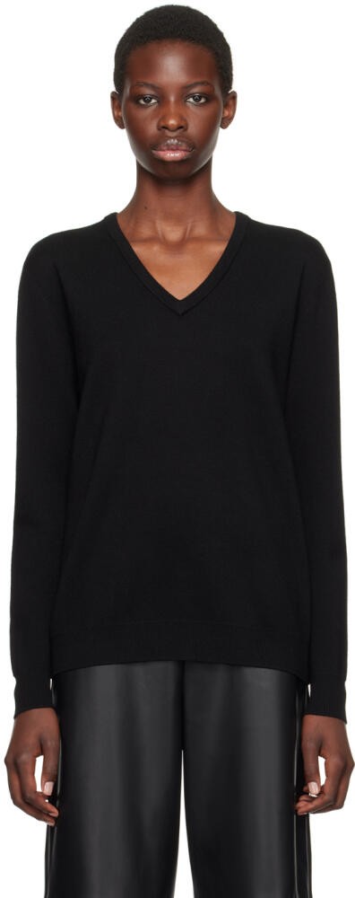 Max Mara Black Pevera V-Neck Sweater Cover