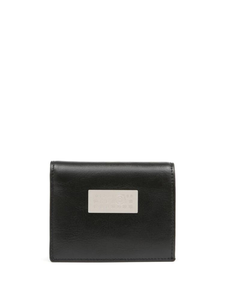 MM6 Maison Margiela logo-plaque leather wallet - Black Cover