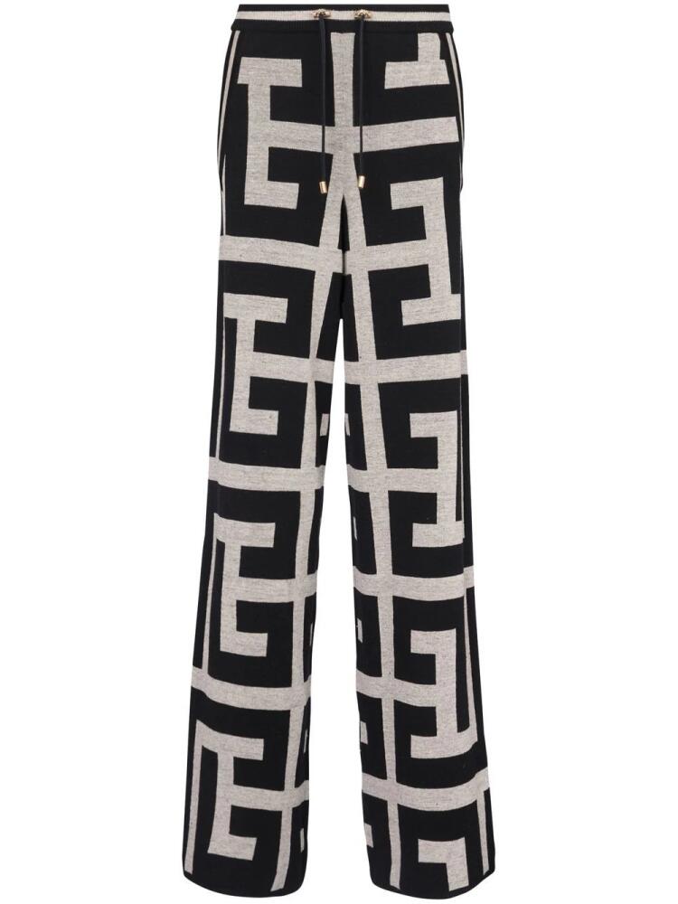 Balmain monogram pattern track trousers - Black Cover