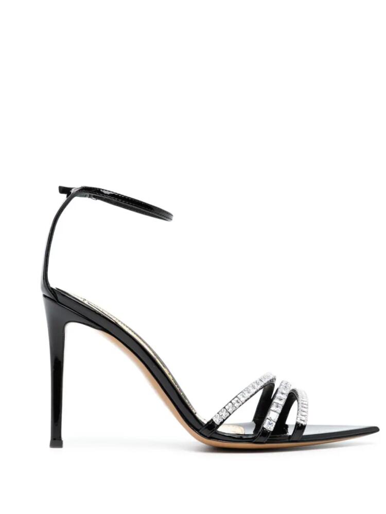 Alexandre Vauthier crystal-embellished 85mm leather sandals - Black Cover