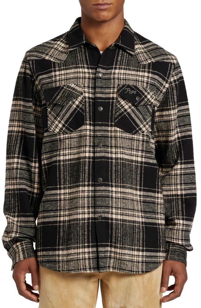 PRPS Staging Plaid Western Snap-Up Overshirt in Black Cover