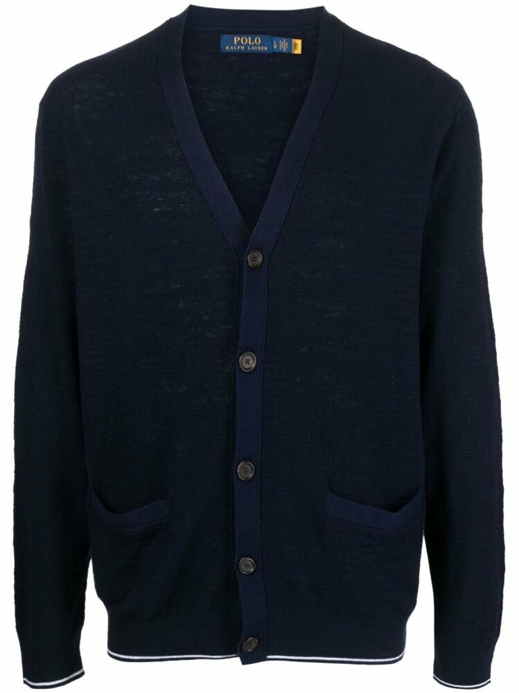 Polo Ralph Lauren logo-embroidered V-neck cardigan - Blue Cover