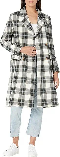 Free People Freddie Longline Blazer Plaid (Green Plaid) Women's Clothing Cover