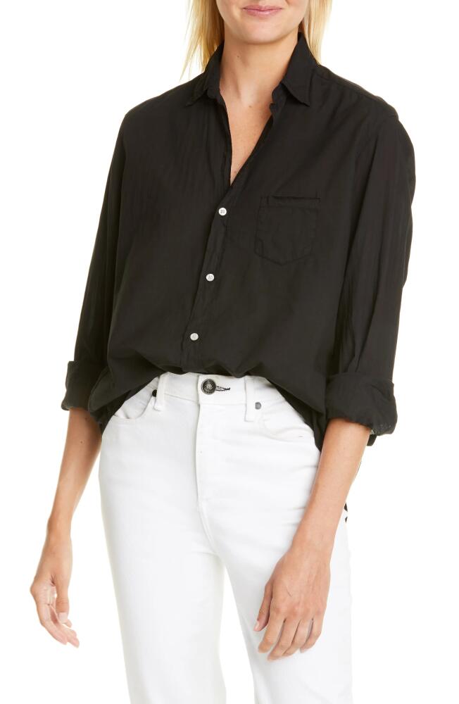 Frank & Eileen Eileen Relaxed Button-Up Shirt in Black Light Poplin Cover