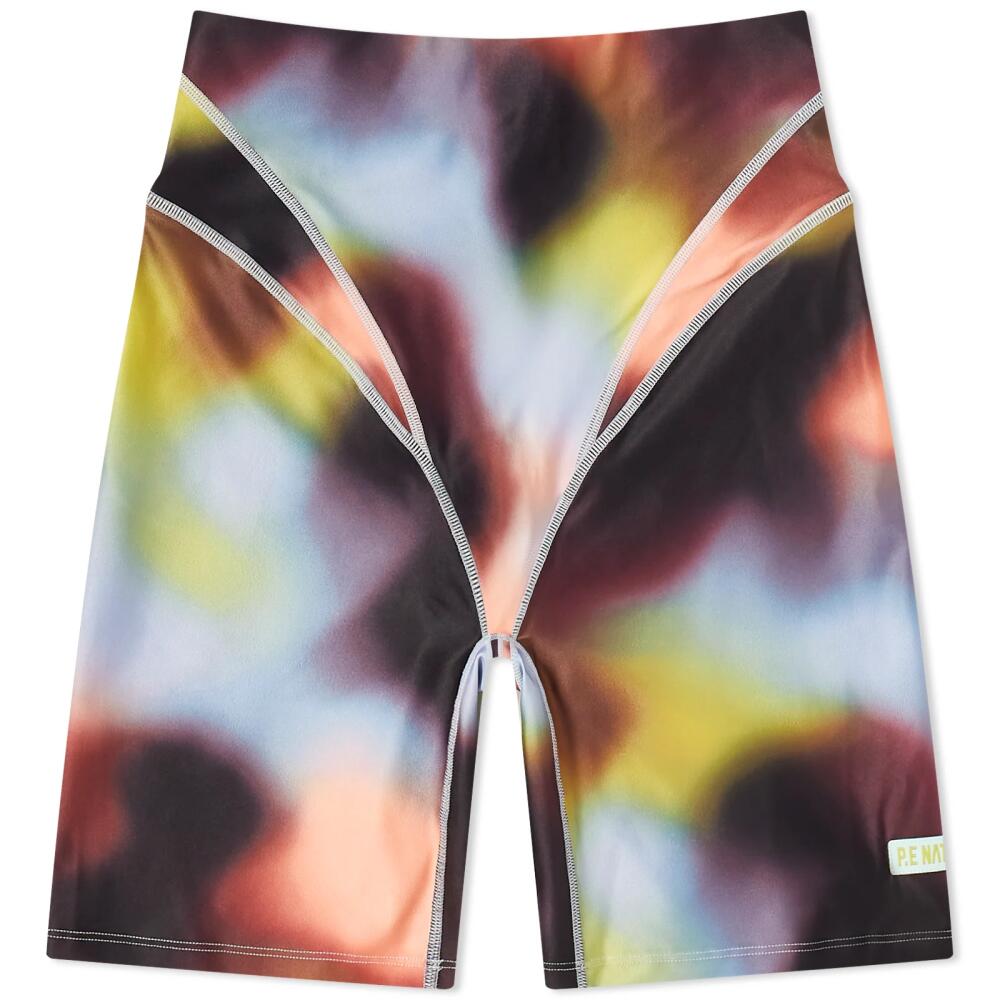 P.E Nation Women's Cyper Bike Shorts in Blur Print Cover