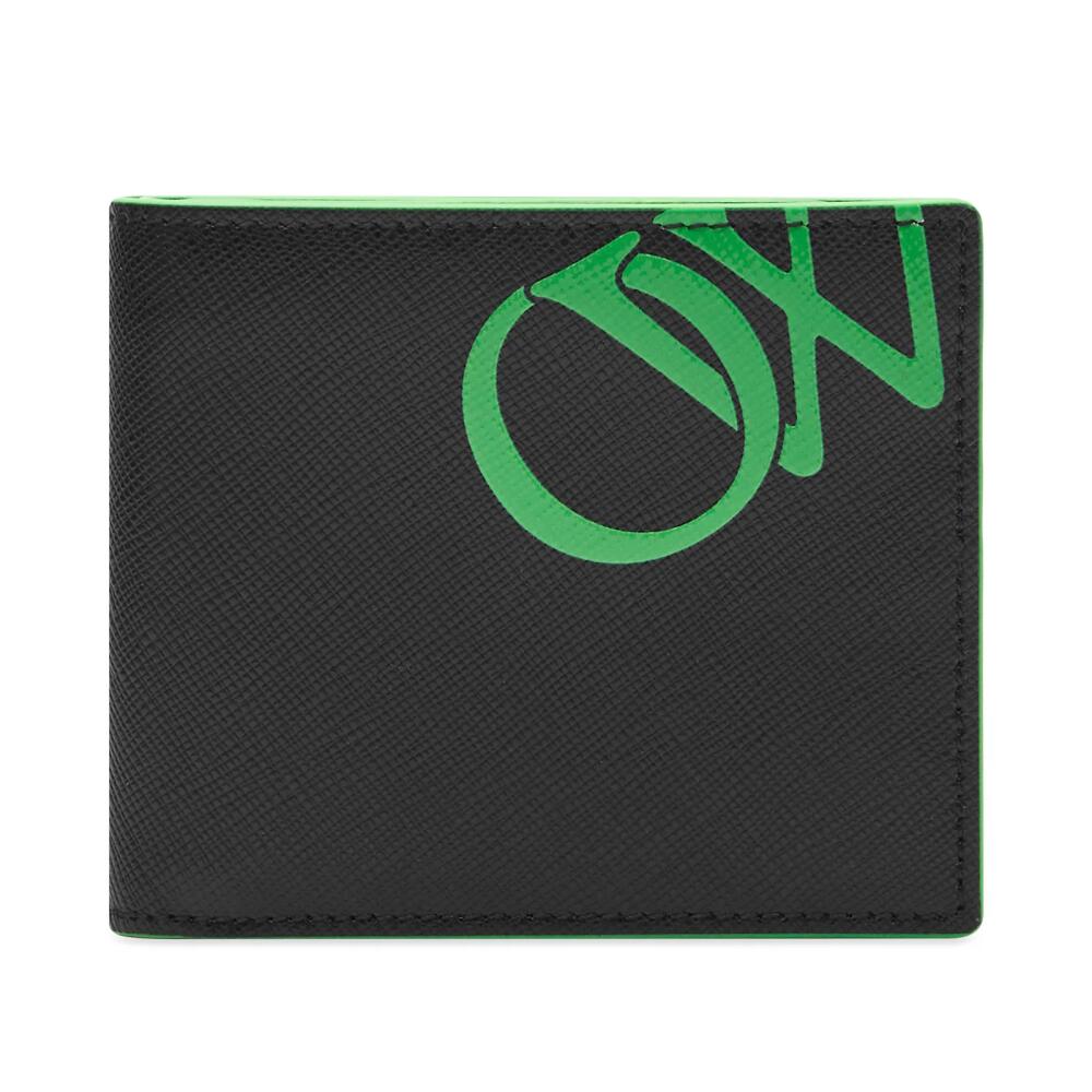 Off-White Men's Logo Billfold Wallet in Black/Green Cover