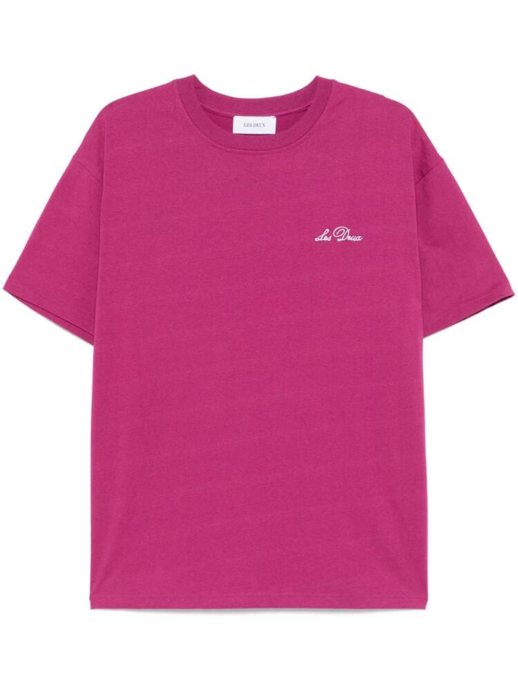 Les Deux logo-embroidered T-shirt - Pink Cover