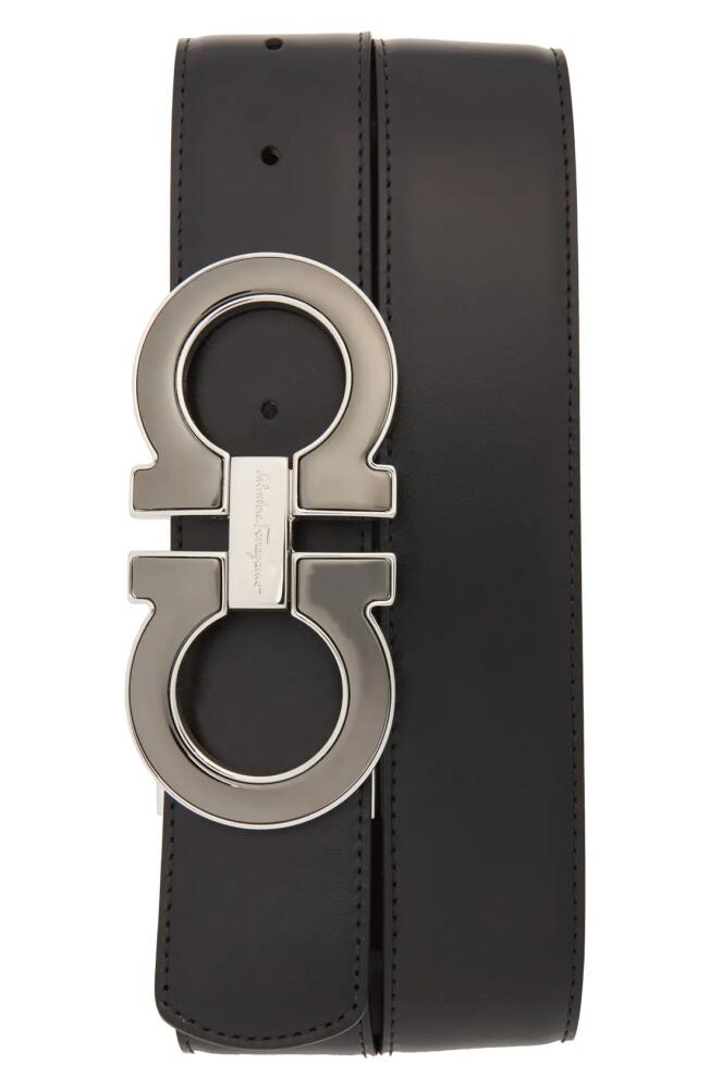 FERRAGAMO Reversible Leather Belt in Nero Cover