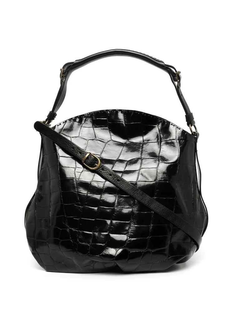 Madison.Maison crocodile-effect leather shoulder bag - Black Cover