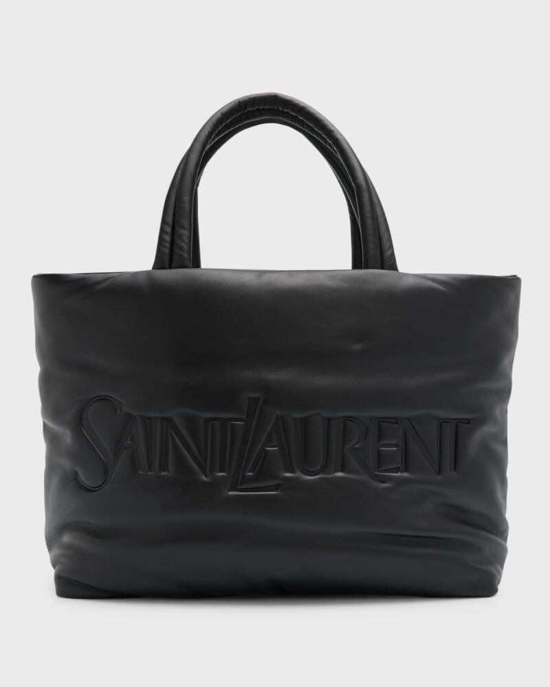 Saint Laurent Men's Embossed Padded Leather Tote Bag Cover