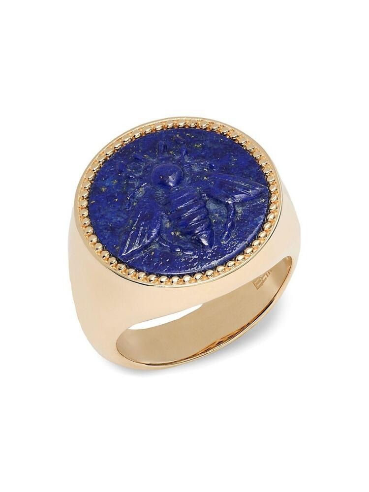 Effy Men's 14K Goldplated Sterling Silver & Lapis Lazuli Ring Cover