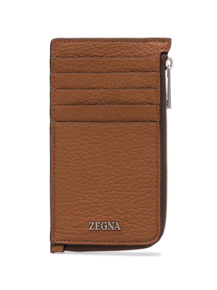 Zegna logo-plaque leather wallet - Brown Cover