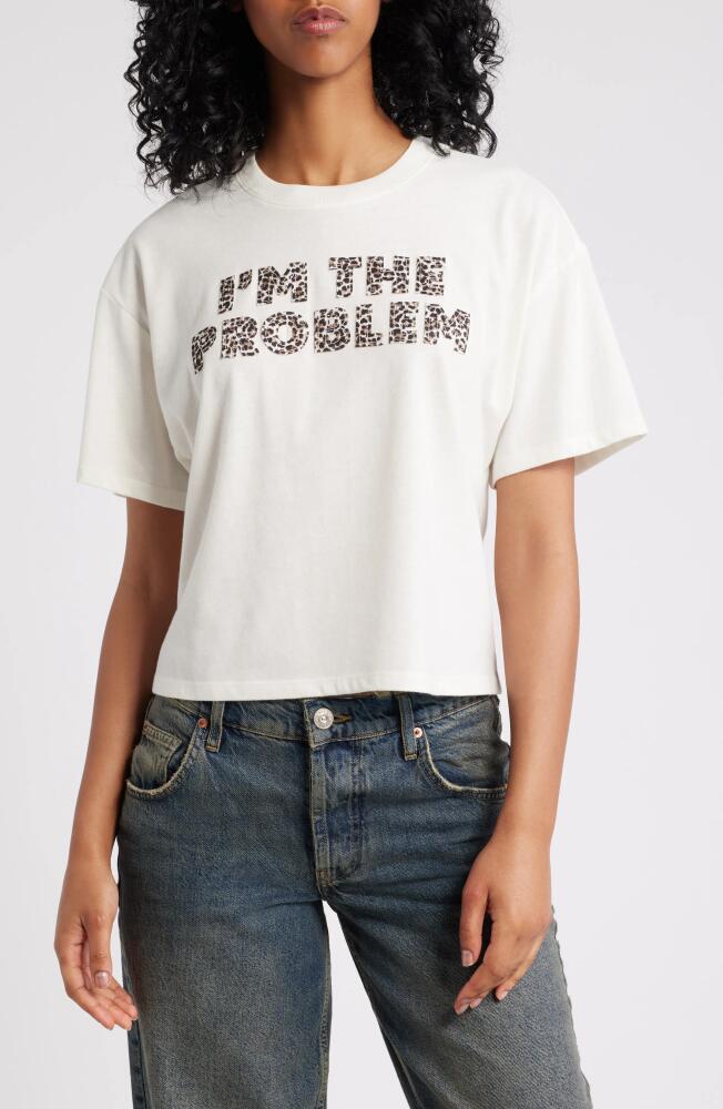 Vinyl Icons I'm the Problem Jersey Crop Graphic T-Shirt in Natural Cover