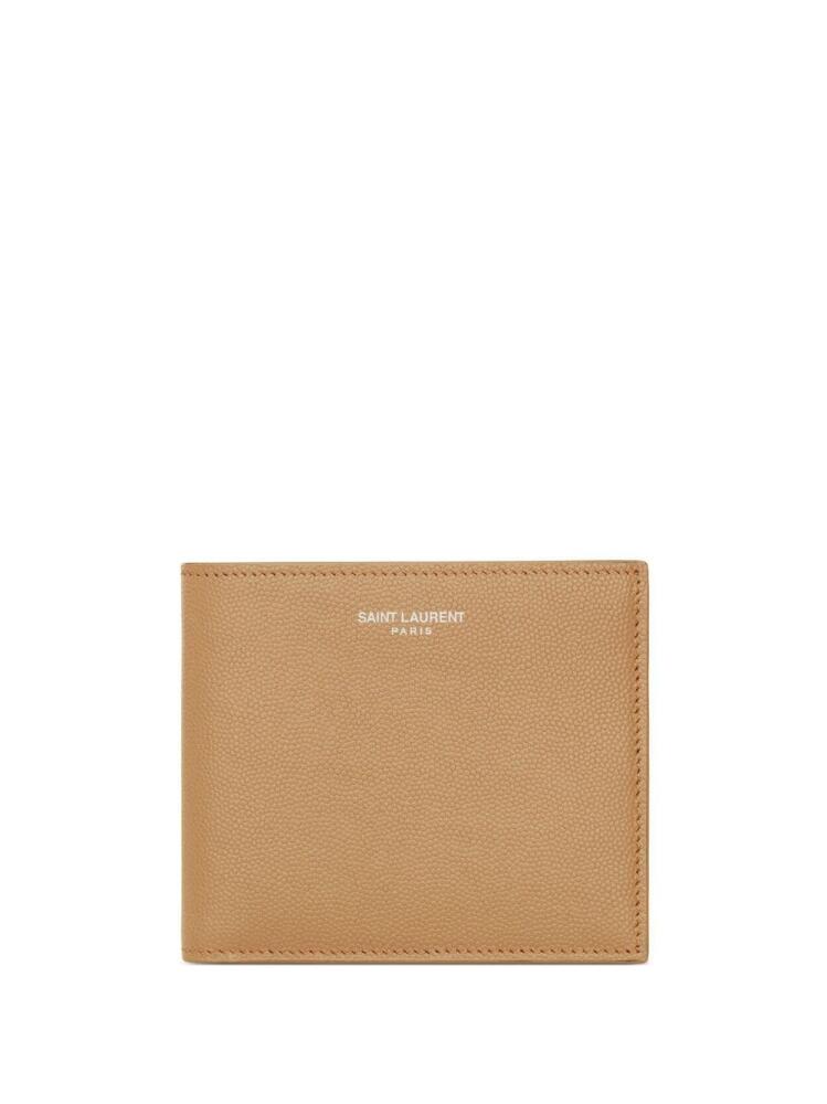 Saint Laurent textured leather wallet - Neutrals Cover