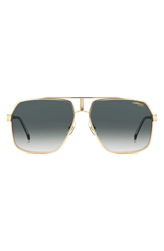 Carrera Eyewear 62mm Oversize Gradient Navigator Sunglasses in Gold Red/Green Shaded Cover