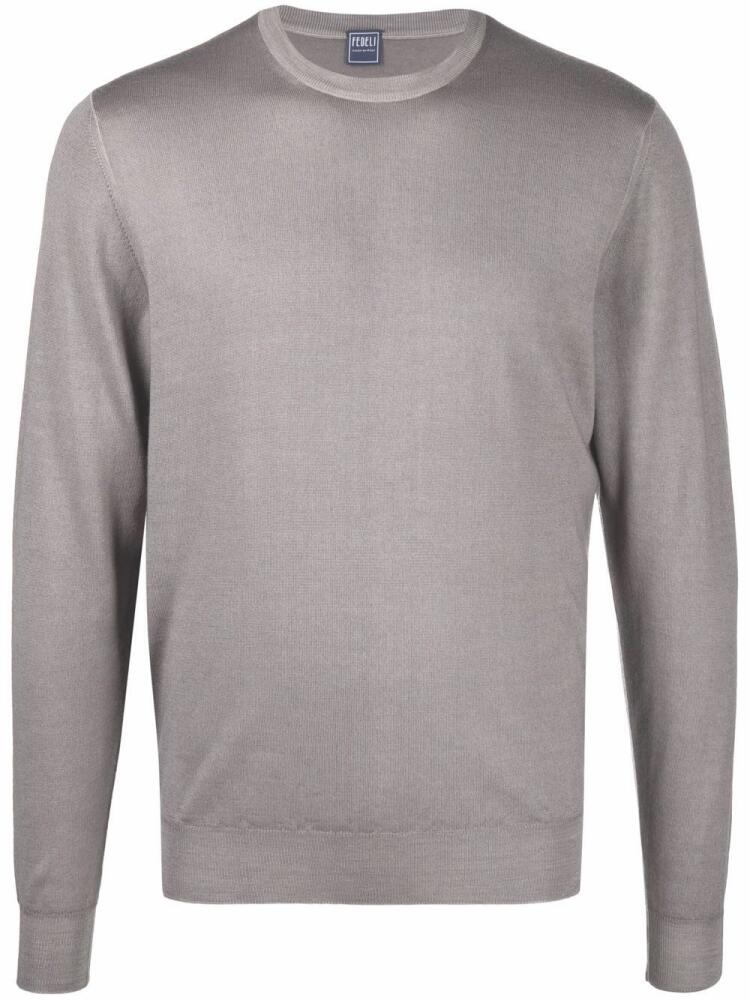 Fedeli crew-neck merino jumper - Grey Cover