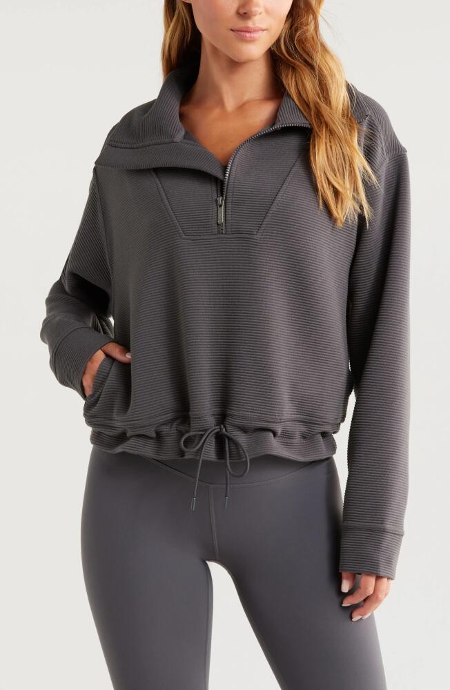 Zella Kickback Ottoman Half Zip Pullover in Grey Forged Cover