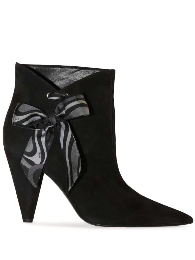 PUCCI bow-embellished suede ankle boots - Black Cover