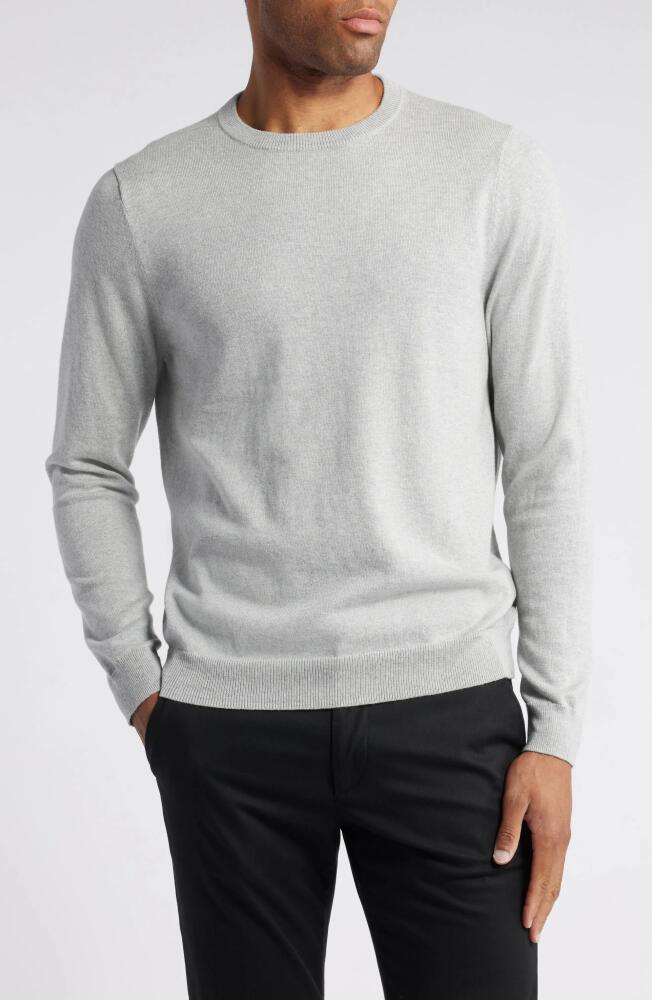 Nordstrom Cotton & Cashmere Crewneck Sweater in Light Grey Heather Cover