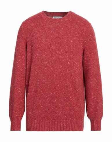 Brunello Cucinelli Man Sweater Red Virgin Wool, Cashmere, Polyamide Cover