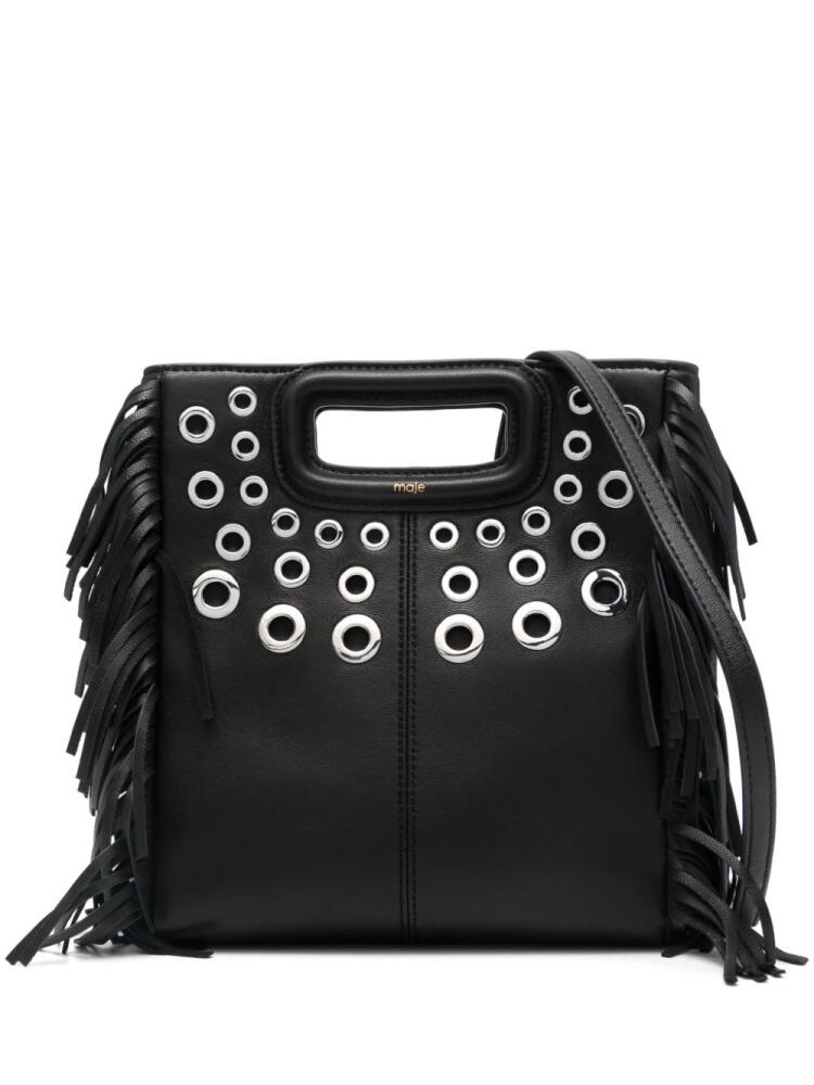 Maje M eyelet-embellished tote bag - Black Cover