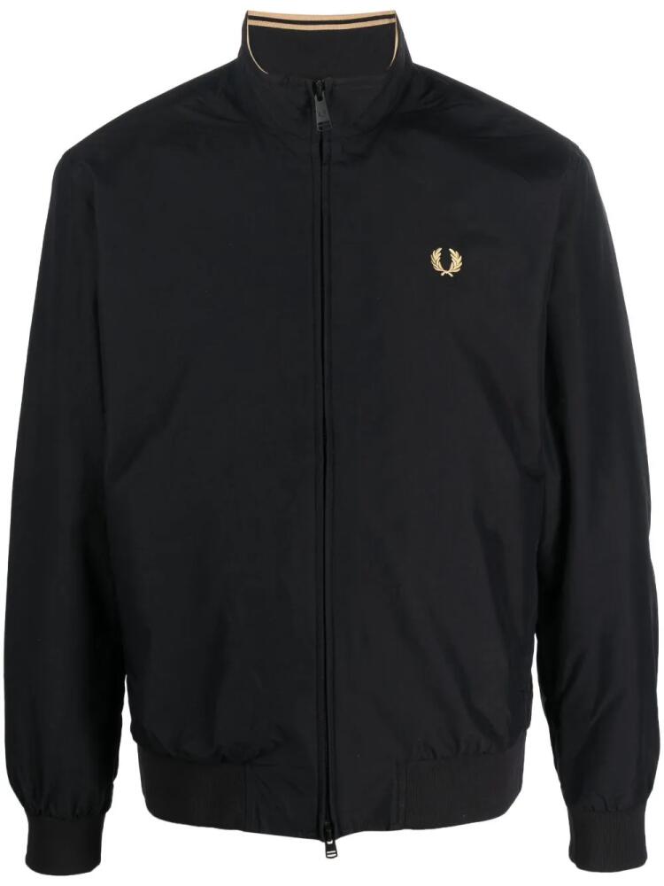 Fred Perry logo-embroidered zip-up jacket - Black Cover